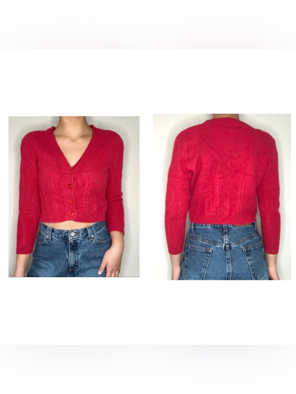 vintage deadstock obr  red cardigan